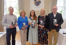 Lord Mayor of Armagh City, Banbridge and Craigavon Sarah Duffy was delighted to host members and Chairperson, Groetti Moore of Armagh Theatre Group to the Palace Armagh to launch the book entitled ‘IMPACT: Armagh’s Train Disaster’.