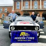 L:R John Devlin, Rally Entrant, David Gray, Chair of Northern Ireland Motor Club & Lord Mayor of Armagh City, Banbridge and Craigavon, Councillor Sarah Duffy