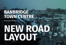 Graphic saying Banbridge Town Centre - New Road Layout