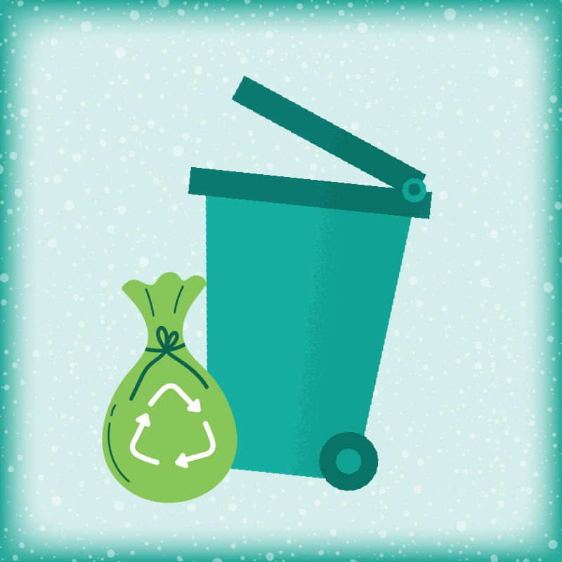 Bins and recycling icon