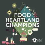 Colourful graphic saying Food Heartland Champions