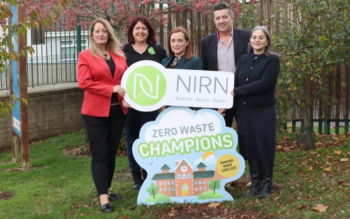 ABC Recycling Officer Jennifer Cunningham is pictured with representatives from NRN for the launch of the Zero Waste Champions programme.