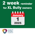 The deadline for XL Bully exemptions is December 31, 2024.