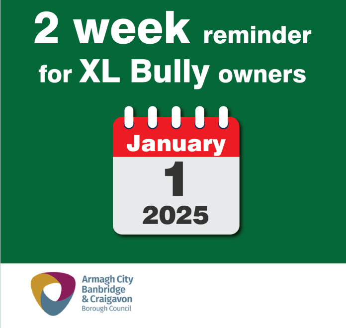 The deadline for XL Bully exemptions is December 31, 2024.