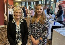 Cllr Kate Evans who is an Age Friendly Champion for the ABC Borough is pictured with ABC Age Friendly Officer Stephanie Rock at the tea dance at the Armagh City Hotel.