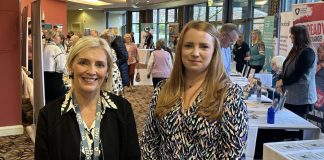 Cllr Kate Evans who is an Age Friendly Champion for the ABC Borough is pictured with ABC Age Friendly Officer Stephanie Rock at the tea dance at the Armagh City Hotel.