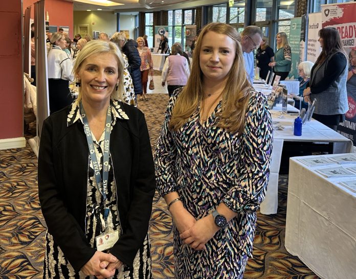 Cllr Kate Evans who is an Age Friendly Champion for the ABC Borough is pictured with ABC Age Friendly Officer Stephanie Rock at the tea dance at the Armagh City Hotel.