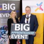 The Lord Mayor Armagh, Banbridge and Craigavon Councillor Kyle Savage and Chief Executive Officer of Southern Regional College, Lee Campbell launch the Big Apprenticeship Event.