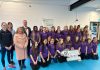 Teenage girls from local schools pictured with ABC council staff and Southern Health and Social Care Trust staff at the This Girl Moves Leadership day at Dromore Community Centre.