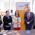 People standing together at a job fair in The Market Place Theatre Armagh.