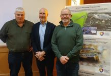 ABC Council’s Conservation officer Andy Griggs is pictured with Tom Woods, ABC Natural Heritage Officer and Aidan Donnelly from Armagh Fisheries.